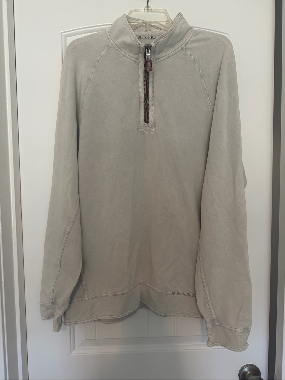Men's Quarter-Zip Long sleeve Pullover — Taupe